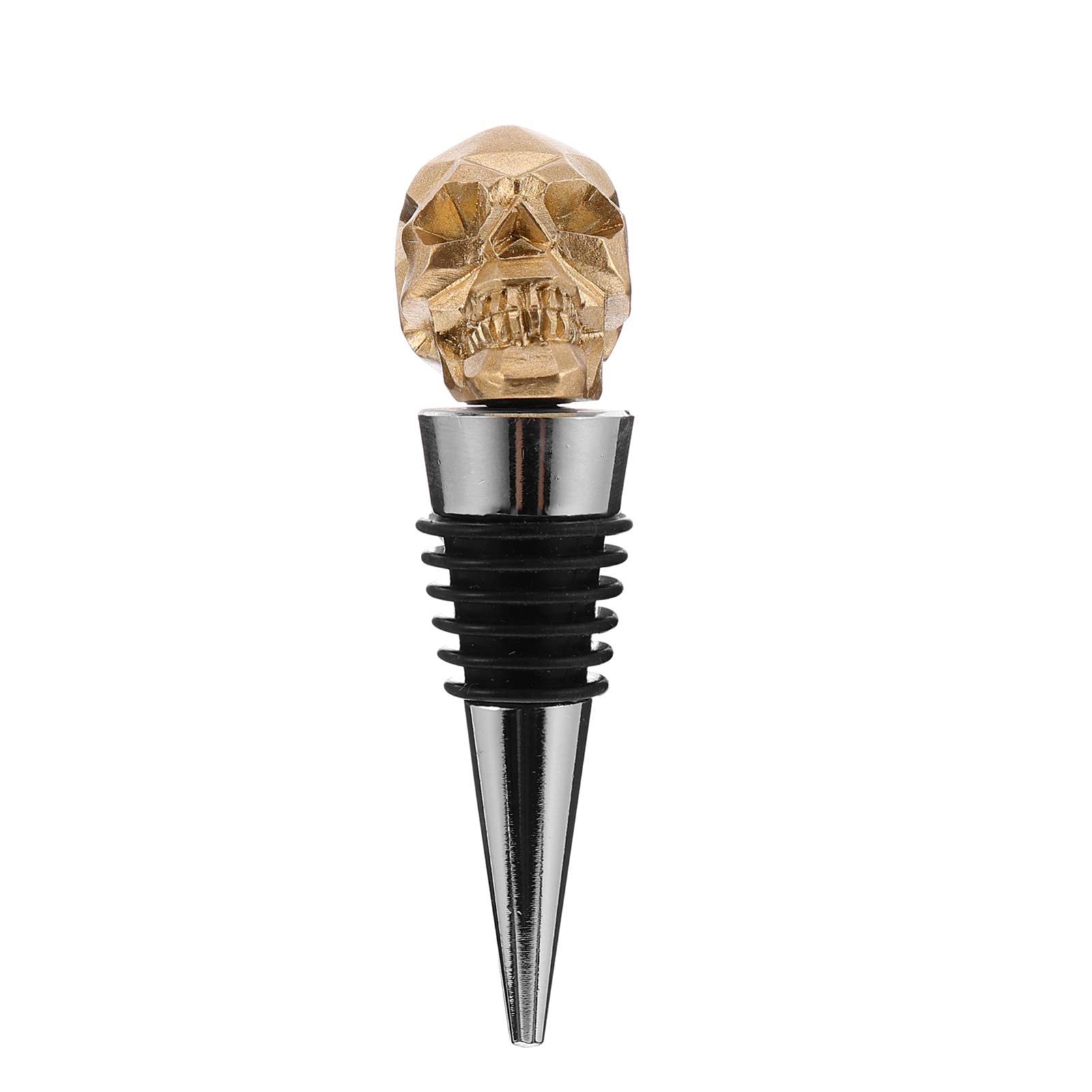 Skull Wine Bottle Stopper Skeleton Design Alloy Bottle Stoppers Zodiac Sign Silicone Cork Stoppers Supplies for Restaurant Bar Party Golden