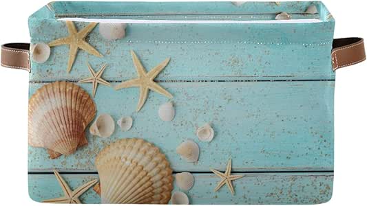 Funnyy - Cesta de almacenamiento de madera con diseño de estrellas de