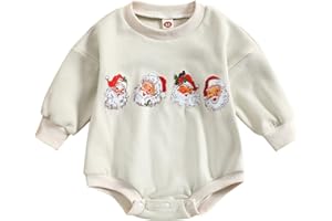 MERSARIPHY Baby Christmas Clothes Baby Boy Girl Sweatshirt Romper Santa Baby Romper Tops Fall Winter Outfits