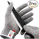 2 Pairs Cut Resistant Gloves in High Performance EN388 Certified Level 5 Protection Food Grade Kitchen Glove for Hand Safety &amp; Hand Guard One Pair 3 Size Available! (Small)