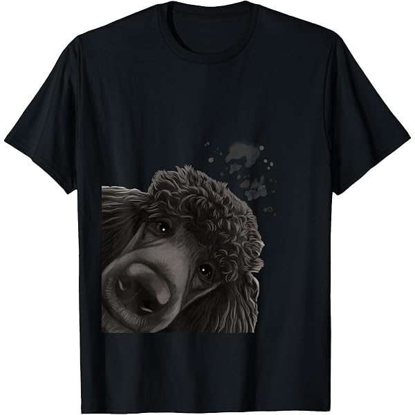 Amazon.com: Funny Curious Dog Black Standard Poodle T-Shirt