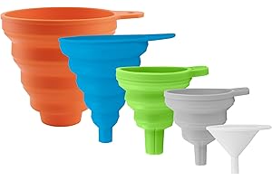 Silicone Funnel Set - Small & Large Funnels for Filling Bottles - Cuisine Oil & Food Funnel - Canning & Mini Funnel