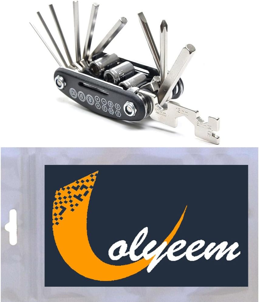 Olyeem Bicycle Tool Kit, Motorcycle Portable 16 in 1 Cycling Multifunctional Repair Tool Set : Sports & Outdoors