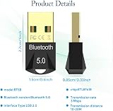 BSWL USB Bluetooth 5.0 Adapter Dongle Receiver for PC Windows Laptop Headset view 5
