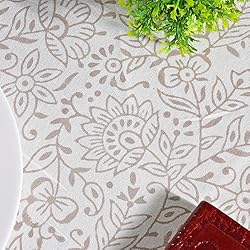 Ridhi Taupe Jal 100% Cotton Round 90 Tablecloth