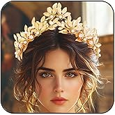 GORTIN Gold Leaf Crown Bridal Tiara Rhinestones Wedding Crowns Headpiece Hair Accessories for Women
