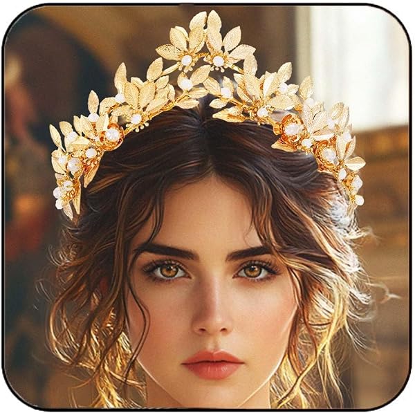 Gold Leaf Bridal Tiara Rhinestones Wedding Crowns Headpiece for Women Leaf Crown Gold Tiara Headpiece Tiara LAUREL | EDEN LUXE Bridal main image 2