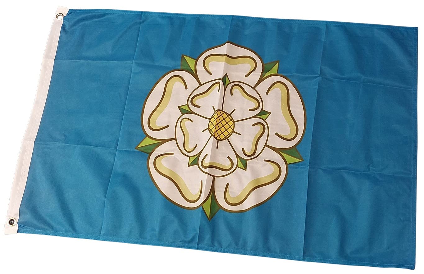NWFlags Yorkshire Flag 3ft x 2ft | Outdoor Heavy 110d Knitted Polyester | 3x2 White Rose of Yorkshire County Flag for Flagpole