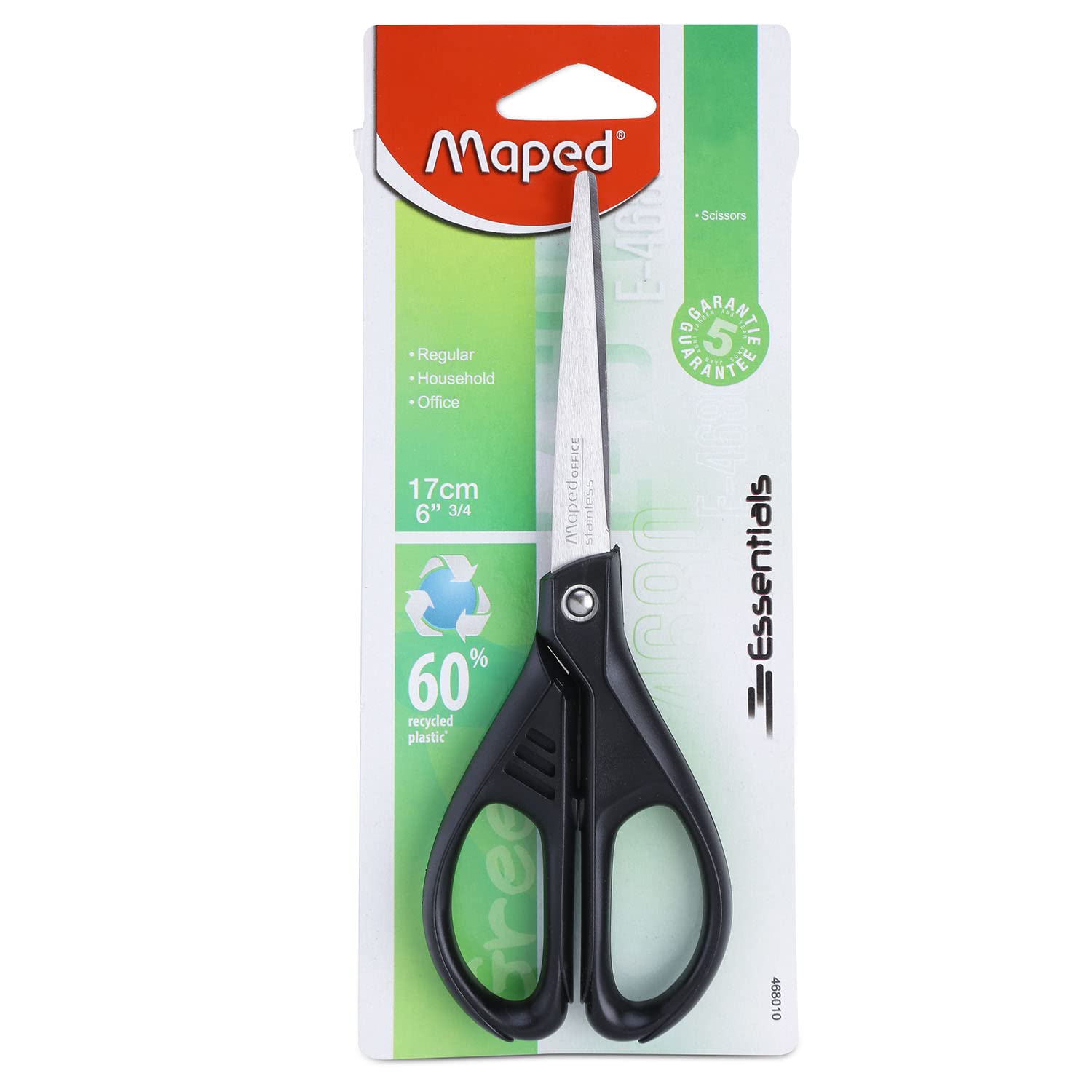 Maped 17 cm Essentials Scissors - Green, 468010