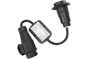Keenso Trailer Adapter Connector, European 13 Pin to US 7 Way Plug Round Connector Trailer Light Electrical Converter