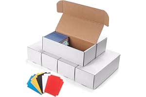 SUNEZLGO Storage Box For Toploader,6 Pack Trading Card Storage Box,Card Storage Box Cardboard,Sports Game Card Collector Boxes,Playing Card Case,Large For Toploaders 900 PC,For Toploader Standard Card