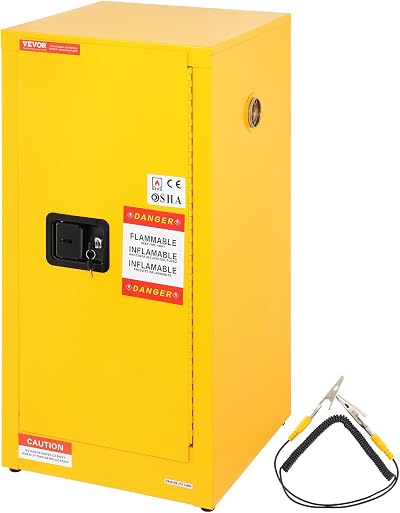 VEVOR 30 Gal Galvanized Steel Flammable Safety Cabinet 18"x18"x35.4" NFPA OSHA