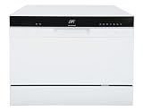 SPT SD-2224DW ENERGY STAR Countertop Dishwasher with Delay Start - Portable Dishwasher with Stainless Steel Interior and 6 Place Settings for Apartment Office And Home Kitchen, White