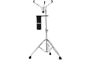 Starfavor Concert Snare Drum Stand with Drum Sticks Holder Double Braced Adjustable Extended Height 31.5"-47", Fits 10-13 Inch Drum Pads