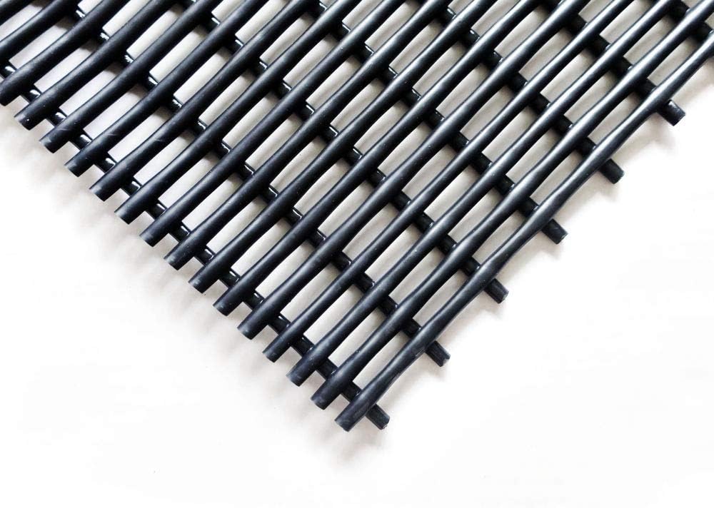 VinTube Vinyl Pool Mat Shower Bathroom Locker Room Sauna Spa Hot Tub Drains Water Splash Comfortable on Bare Foot Mat Runner by VinTek (Black, 3x5)