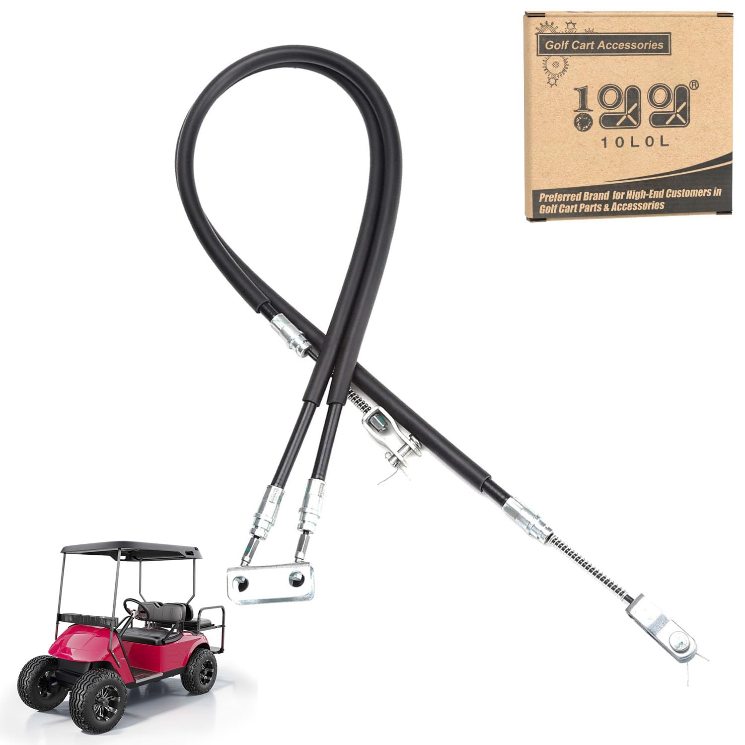 Photo 1 of 10L0L Brake Cable Set Passenger and Driver Side Fits EZGO (94+) TXT or Medalist Golf Cart Replaces 70969-G03