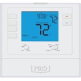 PRO1 T725 Heat Pump/Conventional Programmable Digital Wall Thermostat for 2 Heat/1 Cool Heat Pump Systems and 1 Heat/1 Cool Conventional Systems