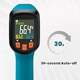 Tilswall Infrared Thermometer Gun with Emissivity 0.1-0.99 -50°C to 600°C view 8