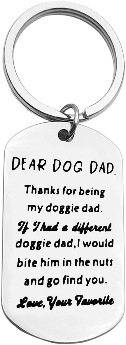 Huwujiu Dog Dad Gifts Keyring Christmas Birthday Gifts Dog Lovers Gifts Funny Dog Owner Gifts for Dog Dad Fathers Day Gift Dog Daddy Gifts for Men