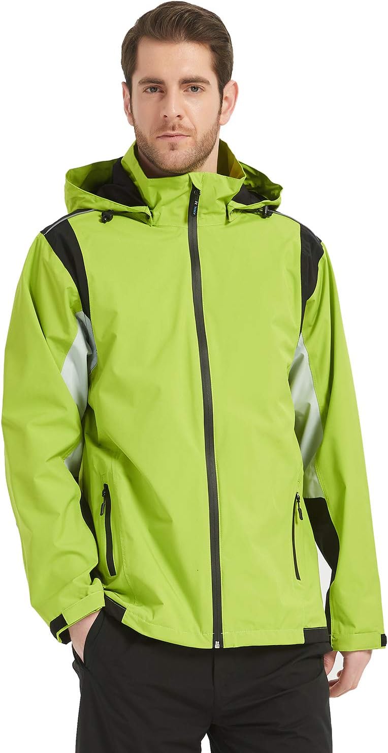 Arasiyama Men's Lightweight Hooded Rain Jacket Windbreaker Waterproof Raincoat Golf Jacket Sportswear for Outdoor