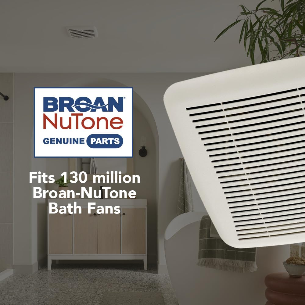 Broan-NuTone BKR60 QuickKit Ultra-Quiet Bath Fan Replacement Motor and Cover/Grille, 60 CFM, 20% more power, White