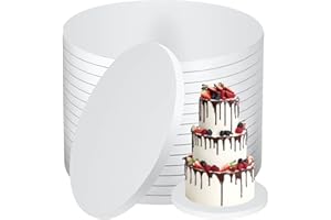 Tetutor 14 PCS 12 inch Cake Drum, 1/2" Thick Cake Boards 12 inch Round, White Cake Drums 12 inch, Sturdy 12 inch Cake Board, Decorating Supplies Sturdy Corrugated Card board for Multi-Layer Cakes