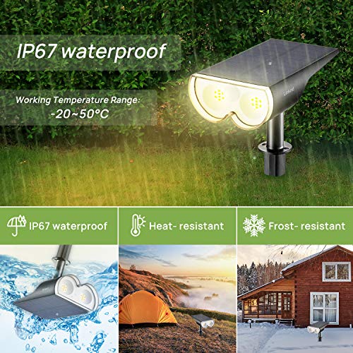 Linkind Solarlampen für außen mit Bewegungsmelder, 3 Modi& 2 Montage, 3000K Warmweiß Helle Solarleuchte 1000Lm IP67 Außenwandleuchte Garten StarRay für Einfahrt, Garage, 2 Stück – Bild 7