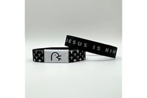 BINRAY Wearable Bible Bracelet,Religious Bracelets with NFC,Bracelets Christian Daily Bible Verse Bracelet,Inspirational Bible Verse Religious Jewelry Gifts for Men Women Teens(Jesus ls King)