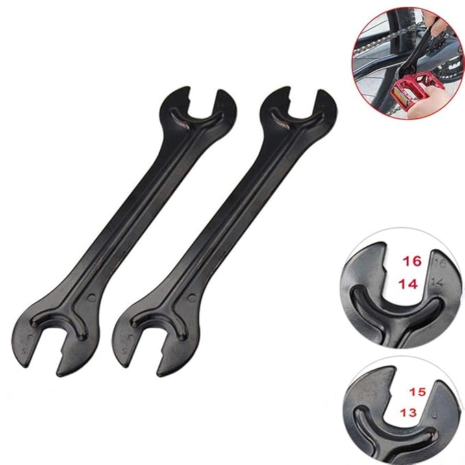 Malayas®Fahrrad schlüssel 2-tlg Konusschlüssel 13/14/15/16 mm Fahrrad Pedal Nabe Reparatur entfernen Werkzeug für MTB Shimano