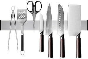 Magnetic Knife Holder, 16 Inch Stainless Steel Knife Magnet Wall Mount, Magnetic Knife Strip with Adhesive Space-Saving Power