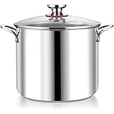 P&P CHEF 12 Quart Stainless Steel Stock Pot with Lid, Large Stockpot for Cooking Pasta Soup, Cookware for Induction Gas Elect