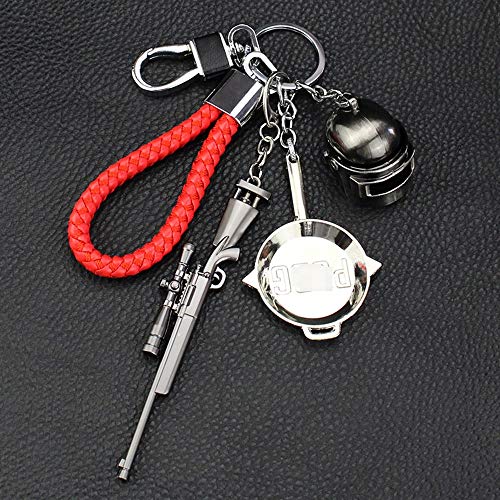 Bonaweite PUBG M24 Frying Pan Level 3 Helmet Models Key Chain Alloy Exquisite Accessories Souvenir Gifts for Fans Children PLAYERUNKNOWN'S BATTLEGROUNDS