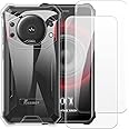 Shantime 2 Pack Tempered Glass + TPU Phone Case Combo Compatible with Fossibot F101, Shockproof Protective Cover and Screen Protector Set Transparent