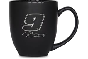 Rico Industries NASCAR Racing Pick Your Driver 15oz Laser Engraved Matte Black Ceramic Bistro Mug - For Hot or Cold Drinks