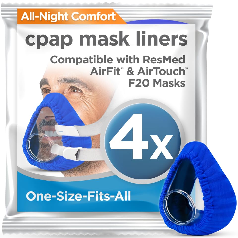 resplabs CPAP Mask Liners - Compatible with ResMed AirFit and AirTouch F20 Full Face Masks - Reusable, Washable Comfort Covers - 4 Pack (Universal Fit)