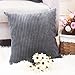 Home Brilliant Throw Pillows 18x18 Soft Decorative Striped Corduroy Velvet Square Spring Throw Pillow Cover for Couch Sofa, 45 x 45 cm, Dark Grey