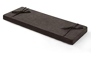 RULAER 48 inch Bench Cushion for Indoor Furniture,High Weather Resistance Patio Bench Seat Cushion Durable Washable Garden Chair Pads(48x18x3 inch,Brown)
