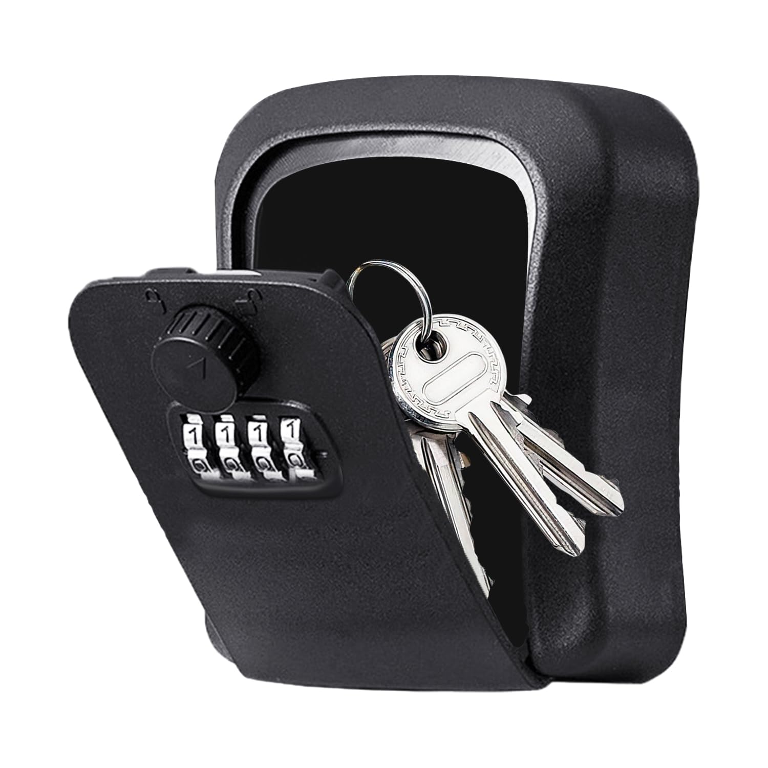JTMKYO 1 Piece Safe and Durable Black Key Box with Large Capacity, Waterproof, Dustproof, Tamper-Proof and Prying-Proof, Suitable for Home and Office