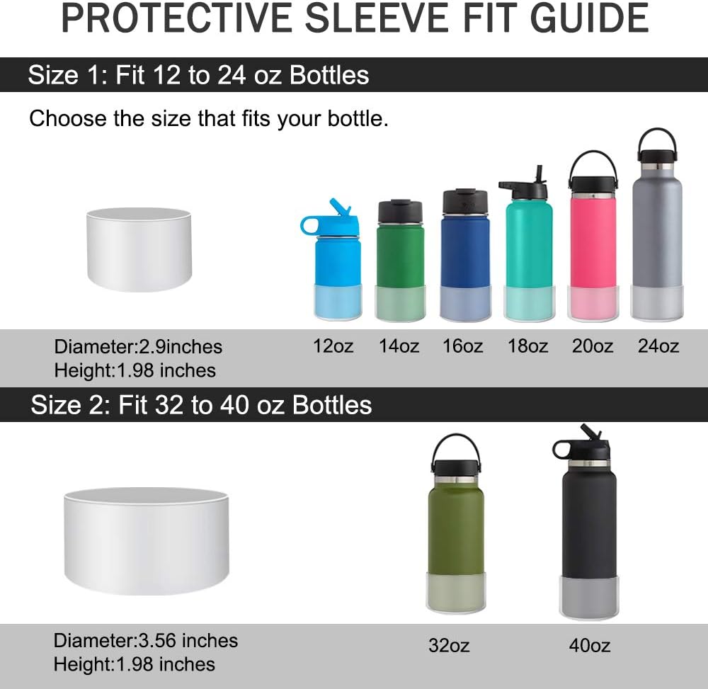 Protective Silicone Boot Sleeve for Hydro Flask 12oz-40oz Water Bottles Accessories Anti-Slip Bottom Sleeve Cover Pet Feeding Bowl for Puppy Cat : Sports & Outdoors