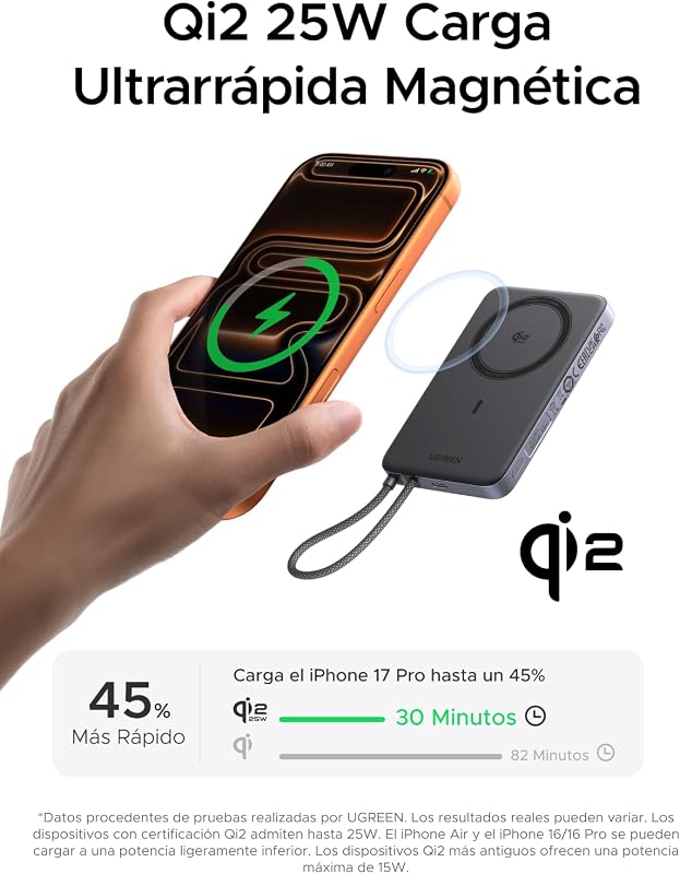 MagFlow Air Qi2 25W Power Bank Ultra Fino MagSafe 10000mAh