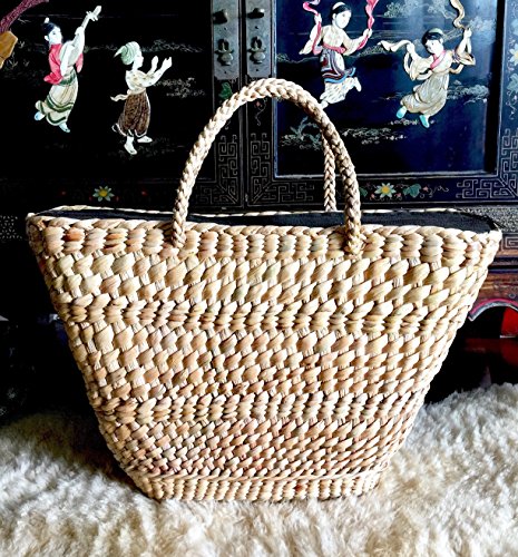 straw beach tote large