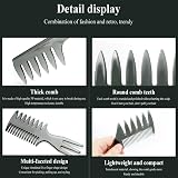 Lanjue 3-Piece Men's Styling Comb Set Black Pompadour Wide Tooth for Wet Curly view 4