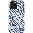 BURGA Phone Case for iPhone 15 Pro - Cute, Trendy, Aesthetic, Pattern Phone Cover, Hard Shell Protection - fits Apple iPhone 15 Pro Case for Women and Men, Blue Ocean Waves