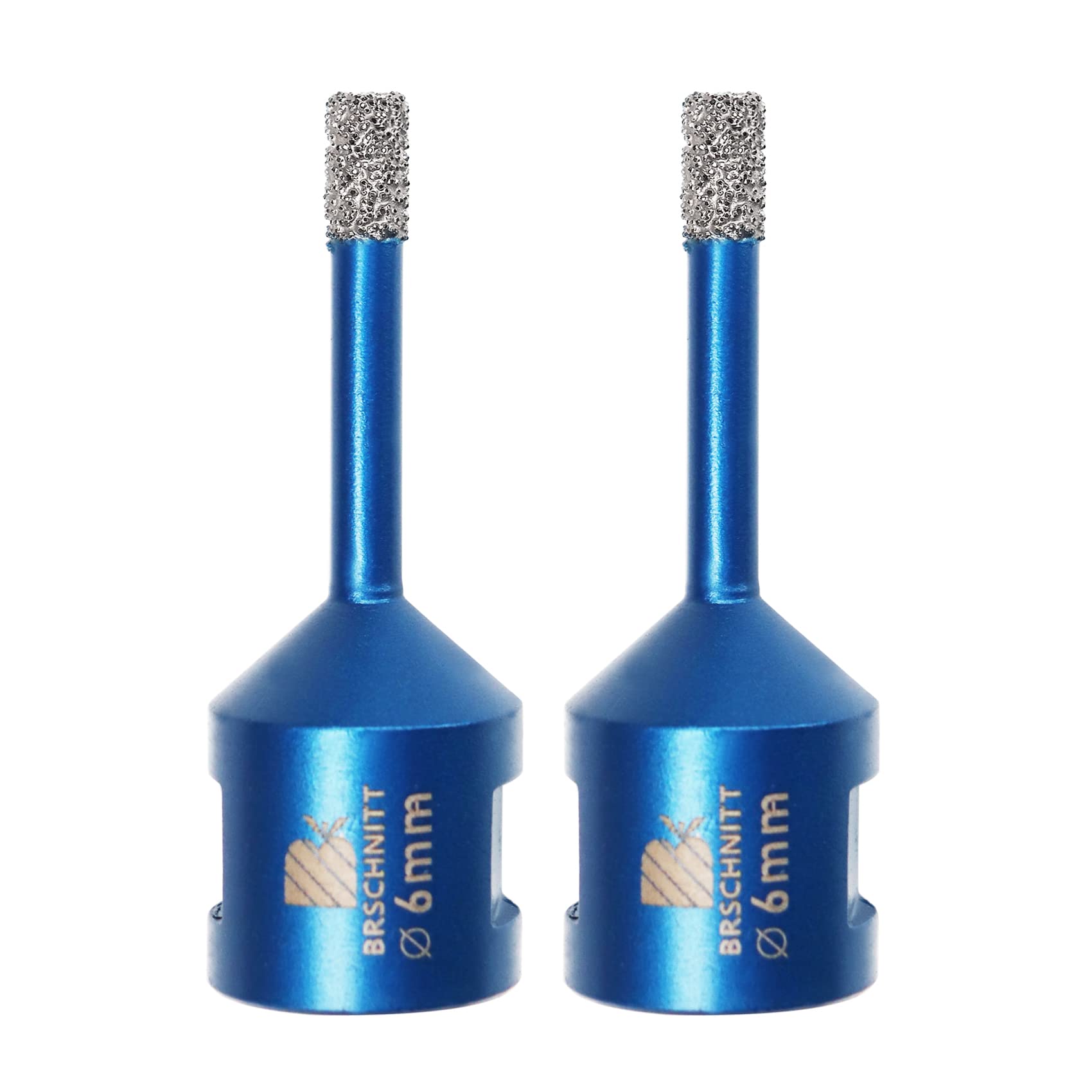 Diamond Drill Bit 6mm,BRSCHNITT 2pcs M14 Vacuum Brazed Diamond Tip Drill Bit for Tile Porcelain Stoneware Ceramic Marble Granite Drilling,Suitable For Angle Grinders