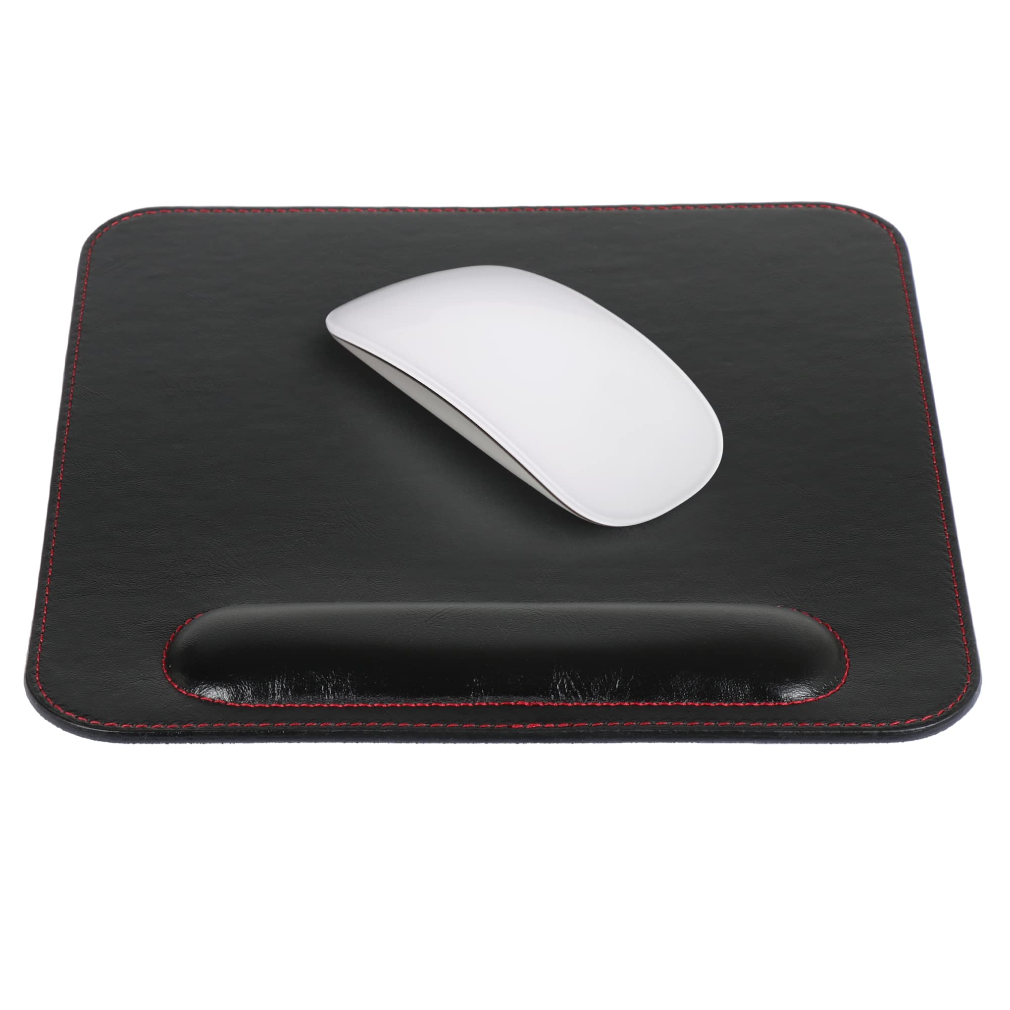 LONDO Leather Mouse Pad with Wrist Rest - Ergonomic Desk Pad for Mouse & Trackpad - Non-Slip, Smooth Surface - 8.2" x 8.2"