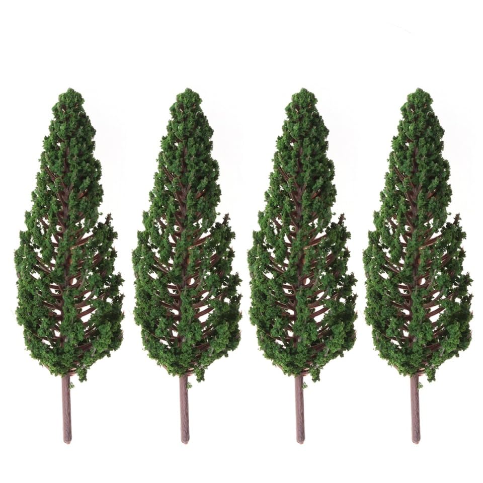 WINOMO Plastic Model Pine Trees 10pcs Model Trees Scenery Landscape Park Street Diorama Scenery Layout Miniature Landscape Scenery (13cm)