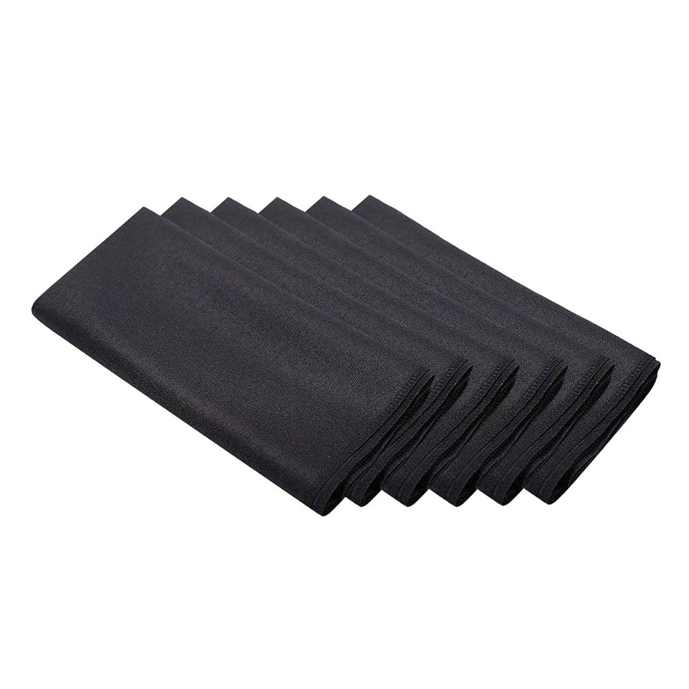 Surmente 17-Inch Polyester Napkins for Weddings, Banquets, or Restaurants (1-Dozen) (Black)