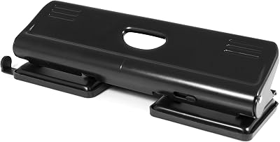 PAVO Premium 22 Sheet Capacity 4-Hole Puncher with Lock Black