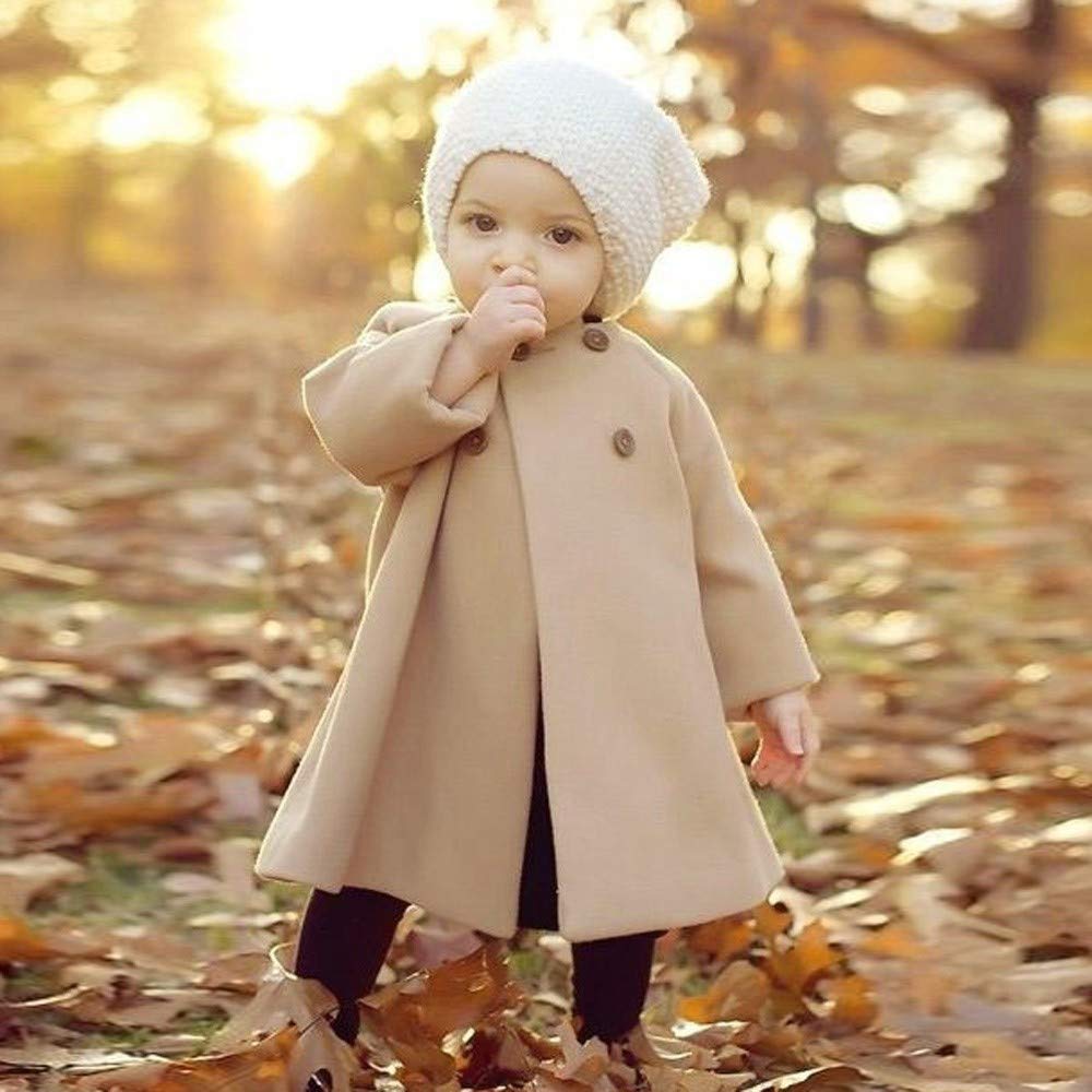 BaZhaHei Herbst Winter Baby Mantel Baby M/ädchen Outwear Kinder Mantel Knopf Jacke Warme Kleidung Sweatjacke Fleecejacke Wintermantel Weicher Dufflecoat Solid Outdoorjacket