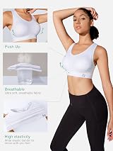 FITTIN Racerback Sports Bra Women High Impact Padded Seamless White view 5
